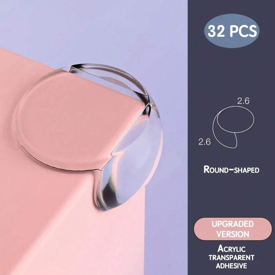 Silicone Corner Protector For Babies, Childproof Strip, Electrical Shock Protection Cover For Sockets, Impact-Resistant Adhesive. - Round Shape-32pcs - View 1