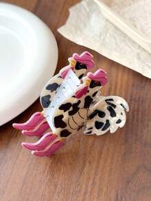 1pc Western Cowboy Polka Dot Chicken Shaped Hair Claw Clip, Cute Unique Cartoon Hair Clip, Novel Women's Updo Hair Claw Clip - Multicolor - View 4