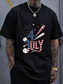 100%Pure Cotton7Month4Happy Day T Street Hip-Hop Style Men's Shirt T Shirt - 黑色 1 - 查看 1