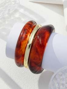 3pcs/Set Women's Personalized Fashion Exaggerated Wide Cuff Bracelet Set, Suitable For Daily Wear (Random Electroplating) - Multicolor - View 5
