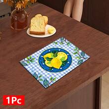 1pc, Home Decor, Lemon Plaid Pattern Printed Dish Drying Mat, Coffee Machine Absorbent Mat, Sink Drain Mat, Cup Absorbent Mat, Kitchen Supplies, Bathroom Supplies, Kitchen Countertop Decor - Multicolor - View 14