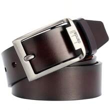 Handmade Men's Belt, Casual Daily Jeans Pin Buckle Leather Belt, Classic Fashion Alloy Buckle Design, Suitable For Work, Business And Travel, 3.7cm Wide (Available In Extra Large And Extra Long) - Multicolor - View 2