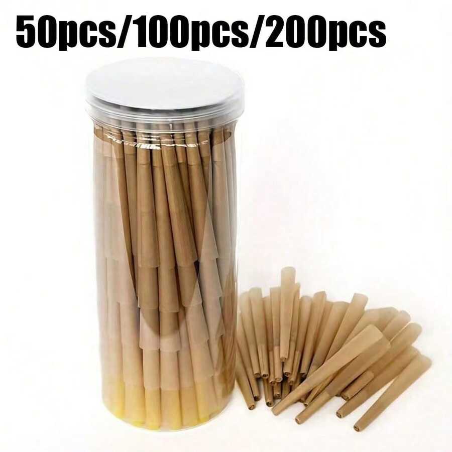 50/100/200 Pack 110mm King Size Pre-Rolled Cones Brown Rolling Papers With Filter Tip|Rolling Papers