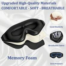 Ultra Soft 3D Sleep Eye Mask, Light Blocking Eye Cover For Insomnia Relief, Unisex Sleeping Mask For Student Nap & Travel, Ideal For Long Haul Flight, Deep Sleep, Business & Yacht Trips, Must-Have Rest Accessory For Back To School - Multicolor - View 4