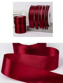 1pc Satin Ribbon(22 Meters/Roll),Double Faced Satin Ribbon For DIY Rose Decor, Gift Wrapping - Wedding Party Bow Ribbon For Table Chair Decoration, Flower Door, Gift Box, Cake Decor, Apparel Accessories, Weaving ,Creates Elegant Festive Atmosphere - A - View 2