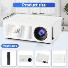 Mini Portable Home Projector With Built-In Speaker And Remote Control, Compatible With IOS, Android, Windows/PS/4, USB Direct Connection For Bedroom HD Movie Watching, Gaming And Home Theater - White - View 4