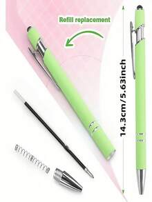 37pcs Set/ (7 Pens + 30 Refills) Rainbow Color Click Ballpoint Pens, With Touchscreen Rubber Tip, Dual Function Writing And Touchscreen, Convenient To Use, Suitable For Various Occasions - 37pcs Set - View 6