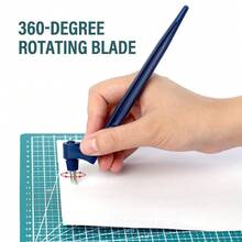 360° Rotating Gyro-Style Hand Carving Knife, Stainless Steel Precision Paper Craft Cutting Tool, DIY Manual Knife (1 Handle + 10 Replacement Blades) - 1 Tool Holder + 10 Replacement Blades - View 6
