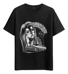 Tshirt Muscle Freaks Calavera Girl Estilo Lowrider-Playera negra - Negro - Ver 1
