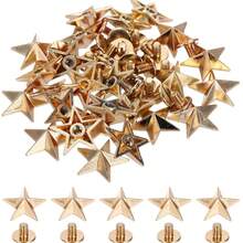 50/20sets Metal Star Rivets Studs: DIY LeatherCraft Accessories For Belt, Bag, Shoes, Cap, Clothes, And Scrapbooking - A - View 3