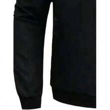 Men's Outdoor Sports Set, Comfortable Versatile Long Sleeve & Long Pants 2 Pieces Outfit Black - Black - View 6