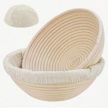 Woven Rattan Bread Fermentation Basket With Liner, Suitable For Baking Sourdough Bread, Multi-Functional Kitchen Tool, Multiple Sizes Available, Perfect For Fermenting Yeast Bread Dough - Multicolor - View 4