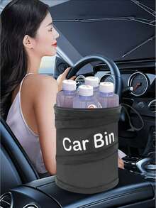 Hanging 7.87x11.81 Inch Car Trash Can - 1pc Convenient Garbage Container And Seat Back Storage Bag - Car Interior Accessory, Foldable Car Trash Can, Car Seat Hanging Storage Garbage Bag, Car Built-In Storage Bin, Home Storage, Bathroom Storage, Kitchen Storage, Home Trash Can, Office, Dorm Desk Trash Can, Storage Bin, Outdoor Camping Portable Trash Can, Hanging Storage Bin, Gift - Folding Bucket - View 2