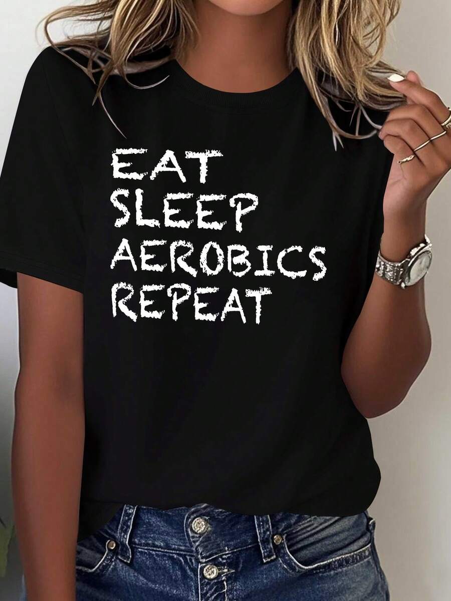 Motion AEROBICS Women's T-Shirt: Pure Comfort - Black - View 1