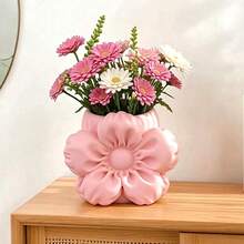 Puff Flower Shaped Storage Bucket & Cosmetic Organizer, Lightweight Design, Suitable For Home And Office Desk, Supports Embedded Installation, Flower-Shaped Desktop Decoration Stationery Storage, Compact And Portable, Minimalist Desktop Accessory - A - View 2