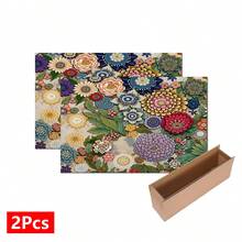 1件裝居家裝飾花卉印花碗盤瀝水墊，咖啡機吸水墊，水槽排水墊，杯子吸水墊，廚房用品，浴室用品，廚房檯面裝飾 - 彩色 - 查看 16