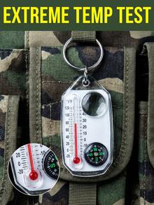 Multifunctional Compass Keychain With Thermometer And Magnifier Clear Acrylic Bag Charm For Men Women Sleek Portable Compass Key Chain For Forest Treks Backpack Accessories Fishing Equipment Camping Hiking Cycling Cruise Travel Essentials - Multicolor - View 6