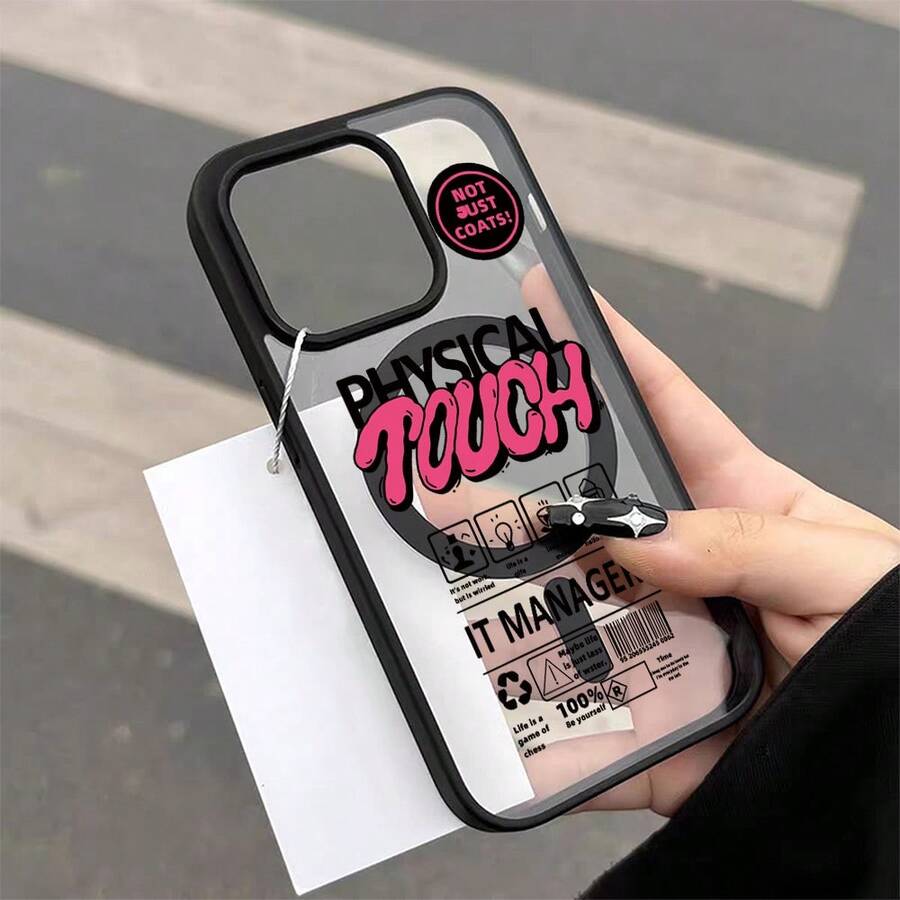 1 pieza Funda magnética con diseño único y alta apariencia, compatible con iPhone y Galaxy, borde de TPU flexible, marco de cámara independiente, protección antideslizante y antigolpes, versátil con múltiples combinaciones de colores MXMKLCX322 - MKLCX-BK-MXMKLCX322 - Ver 1