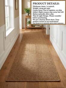1pc, Machine Washable Camel Pineapple Circle Runner Rug, (Faux Sisal) Decorative Rug, TPR Non-Slip Bottom, Door Mat, Living Room Rug, Decorative Rug, Outdoor Rug, Runner Rug, All Season Style, Our Innovative Style, Platform Hot-Selling Style, Spring Door Mat, Decorative Rug, Hot-Selling Style, Holiday Gift, Party - Camel - View 4