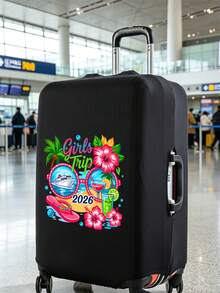 Vigour Summer 18-32 吋耐用通用行李箱防塵套，印有 Girls Trip 2026，防塵防刮，彈性邊緣，適用飛機、蜜月、機場、郵輪、商務旅行，男女通用旅行必備配件，適合大多數滾輪行李箱、行李箱、拉桿包，送給家人、朋友、母親、老師的完美禮物 - 彩色 - 查看 8