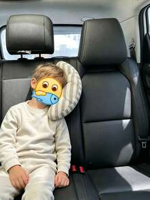 1pc All Cotton Car Neck Pillow Headrest Seat Belt Cushion For Kids, Car Accessory Gift - Multicolor - View 2