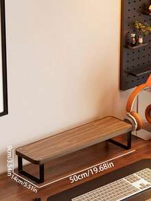 1pc Computer Monitor Stand, Laptop Cooling Stand, Space-Saving Desktop Organizer, Sturdy And Durable, Desktop Monitor Height Adjuster, Suitable For Gaming Room, Office, Bedroom, Home Decor - Brown - View 7