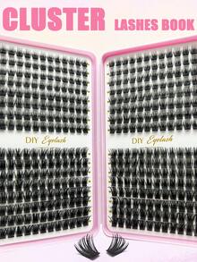 Buku Bulu Mata Kapasitas Besar 384 Kluster untuk Ekstensi DIY, Ciptakan Efek Riasan Alami dengan Volume Mengembang, Cocok untuk Pemakaian Sehari-hari, Kencan, Pesta, Panggung, Perlengkapan Penting untuk Pemula - D - View 1