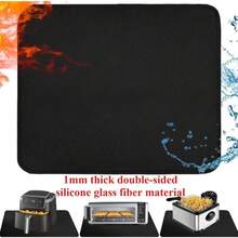 1 片黑色硅胶耐热垫，15x18 英寸，防滑桌面垫，适用于空气炸锅/烤箱/咖啡机/煎锅，防火、防油、防污，厨房台面烧烤垫 - 查看 1