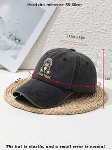 1件女款豹紋愛心圖案戶外運動水洗做舊時尚沙灘旅行可調節軟頂棒球帽 - 多色 - 查看 9