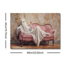 1pc Framed/Unframed Vintage Ghost Cocktail Funny Canvas Poster Spooky Halloween Bar Cart Kitchen Wall Art Print Pink Academia Decor Retro Painting For Dining Room,Living Room,Bedroom,Modern Home Decoration - A - View 10