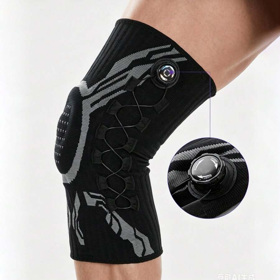 Adjustable Knob Knee Compression Sleeve, Non-Slip Sports Knee Support For Fitness, Basketball And Outdoor Activities - Multicolor - View 1