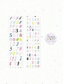 1 Roll English Number Washi Tape, DIY Decorative Collage Tape For Planner, Scrapbook, Magazine, Photo Album, Diary, Sticker Art - Bulk Font Elements - View 15