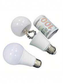 Fun Light Bulb Shaped Storage Box (Not A Real Light Bulb), Light Bulb Shaped Box, Realistic Light Bulb Storage Box, Realistic Light Bulb With Secret Compartment - Password Lock, Hidden Storage For Cash, Jewelry And Valuables, Transparent Plastic Design, No Battery Required, Party Gift, Holiday Gift - Multicolor - View 4