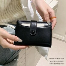 女款短款 INS 風格大容量雙折拉鍊零錢包 - 彩色 - 查看 5