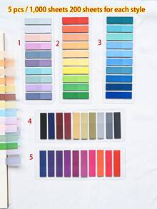 5 Styles/1 Pack/1000 Sheets/10 Styles/1 Pack/2000 Sheets Index Tabs Arrow Shaped Sticky Notes Memo Paper Home Labeling Message Stickers Office Supplies Marking Stickers Student Textbook Important Notes - one-size - View 14