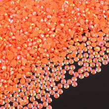 1000/500pcs Flat Back Resin Rhinestones, Yellow AB Color Flat Back Jelly Resin Rhinestones, Suitable For Cups, Bottles, Glassware, Craft Decoration, Bulk Glitter Diamond Stones - Orange Color - View 5