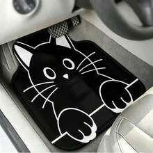 1pc/4pcs Car Floor Mats And Trunk Mats, Multiple Sizes Available, Polyester Material, Cat Theme, All-Weather Use, Suitable For Trucks/Sedans/SUVs, 95% Vehicle Compatibility, Ideal Holiday/Thanksgiving Gift, Fashionable Car Interior Protection - Cat - View 2