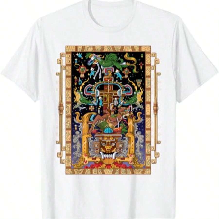 Ancient Maya Civilization1 King Pakal Mythology T-Shirt - White - View 1