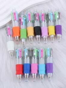 10/20 PCS Mini Four-Color Pen/Cute Portable Four-Color Pen - Random, Perfect Gift For Birthday | Independence Day | Labor Day | B, First Day Of School - Multicolor - View 7