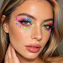 Party Joy 1pc Acrylic Rhinestone Stickers, Rhinestone Stickers For DIY, Music Festival, Y2K Makeup, Party Facial Decoration - Multicolor - View 4