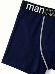 DAZY 6pcs Men's Letter Print Comfortable Boxer Briefs, Athletic - Multicolor - View 3