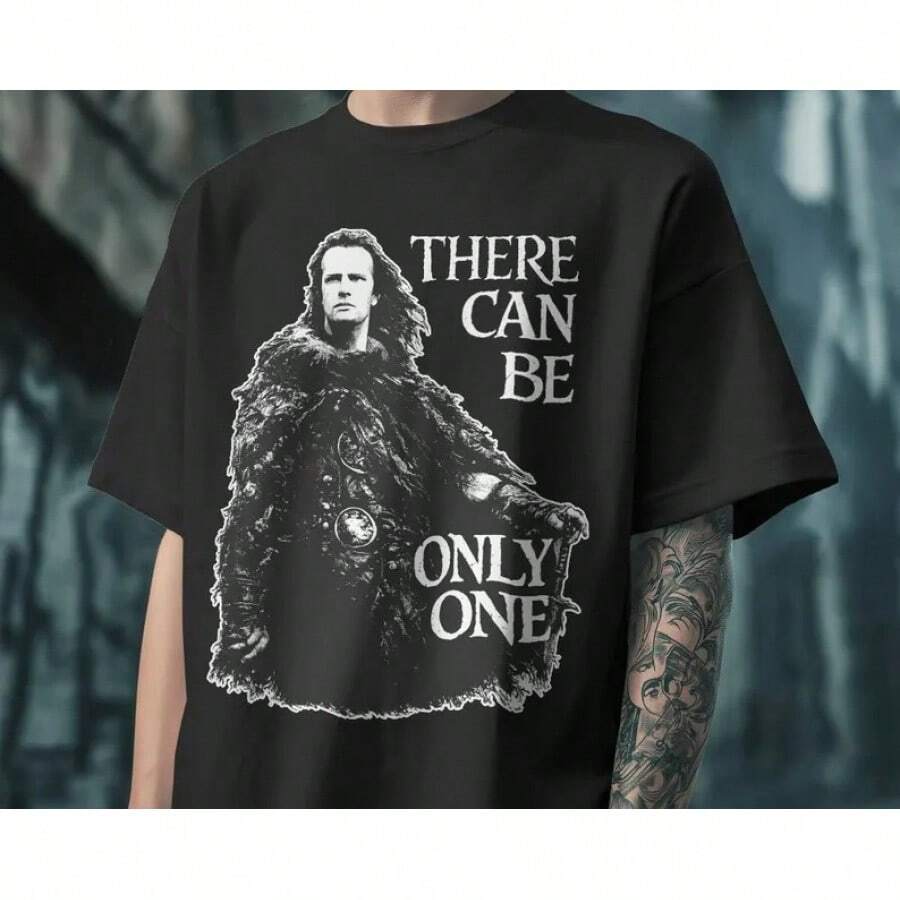 Highlander Movie T-Shirt - T-Shirt With Connor MacLeod Quotes - Hitam - View 1