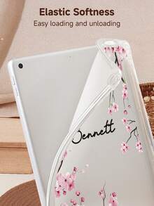 Sakura Pattern With Text Customized Protective Case Compatible With IPad 10th/11th Gen, 7/8/9 (10.2 Inch), Mini 4/5/6/7, Pro 11 Inch (M4)-2024, 10.2 Inch, Protective Shell With Built-In Pen Slot And Four-Corner Anti-Drop, Suitable For Gifts To Yourself, Friends, Colleagues, Birthday, New Year, Anniversary, Valentine's Day And Other Occasions - Multicolor - View 5