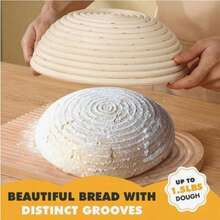 Woven Rattan Bread Fermentation Basket With Liner, Suitable For Baking Sourdough Bread, Multi-Functional Kitchen Tool, Multiple Sizes Available, Perfect For Fermenting Yeast Bread Dough - Multicolor - View 6