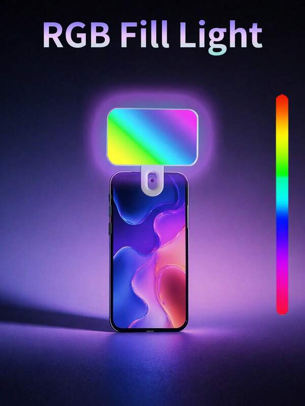 Lampu Selfie Portabel RGB, Lampu Konferensi Video, Dengan Klip Ponsel, Lampu LED Jepit, Cocok Untuk Konferensi Video, 3 Mode Pencahayaan, Dapat Diisi Ulang, Portabel, Cocok Untuk Laptop/Ponsel/Tablet/Panggilan Zoom/Riasan