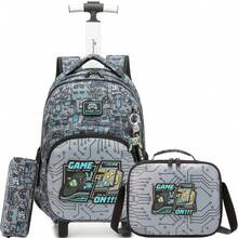 3pcs Tas Ransel Anak Perempuan dengan Tas Selempang, Tas Sekolah Beroda Motif Lucu, Tas Ransel Troli Ringan, Gaya Anak Perempuan untuk Kembali ke Sekolah - Tas koper anak-anak - View 12