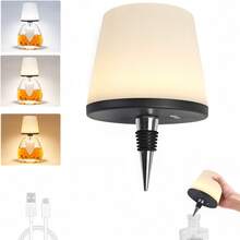 Wireless Wine Bottle Lamp Upgraded Version - Fully Transparent Frosted, USB Rechargeable, Touch Switch Control, 3-Color Light/Dimmable Switchable, Smart Ambient Light, 360° Illumination, Pointed Plug-In Design, Easy Installation, Ideal Gift For Parties, Restaurants, Bars And Home Decor - 檯燈 - 查看 11
