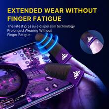Essential Gaming Gear! Extended Black Purple Silver Fiber Thumb Sleeves, Sweat-Proof Breathable Thumb Covers, Suitable For Long Gaming Sessions, With Storage Box - Multicolor - View 8