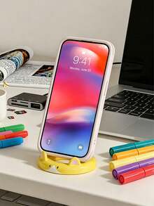 Soporte de teléfono de dibujos animados, soporte de teléfono de escritorio multifunción con ángulo ajustable, soporte universal portátil y flexible, adecuado para ver programas de televisión - Multicolor - Ver 6