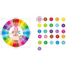 Quixorblex 1 Set Rainbow ABC Letter Matching Felt Pieces, Montessori Colorful Round Letter Cards, Teacher Teaching Aid Learning Supplies, Classroom Learning Home Practice Back To School - Multicolor - View 4